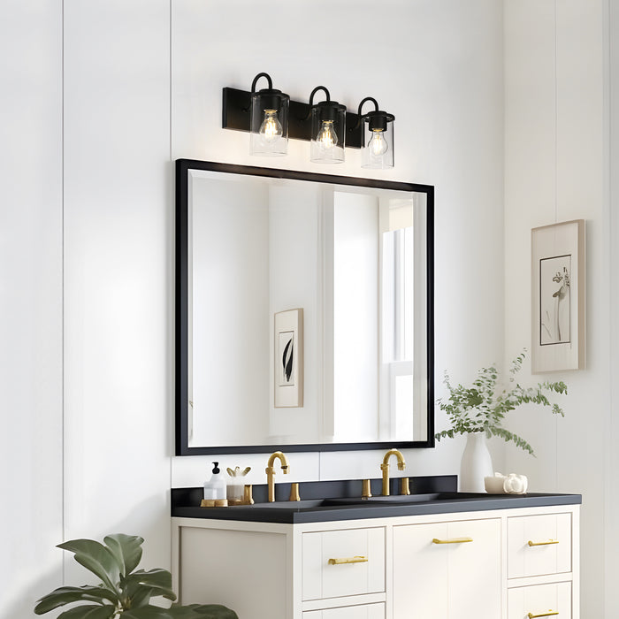 Clytame 3-Light Black Bathroom Vanity Lights