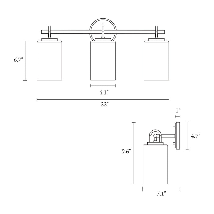 Natures 3-Light Brass Bathroom Vanity Lights