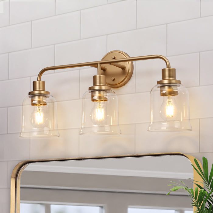 Morrisa 3-Light Gold Bathroom Vanity Lights