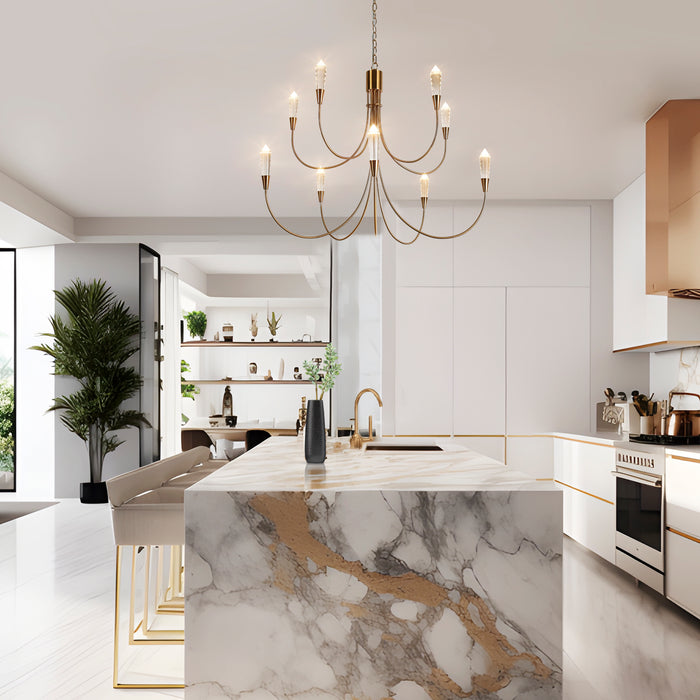 Kailash 10-Light LED Brass Chandeliers