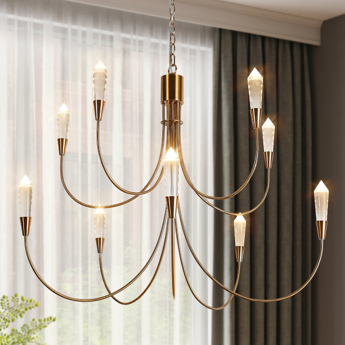 Kailash 10-Light LED Brass Chandeliers