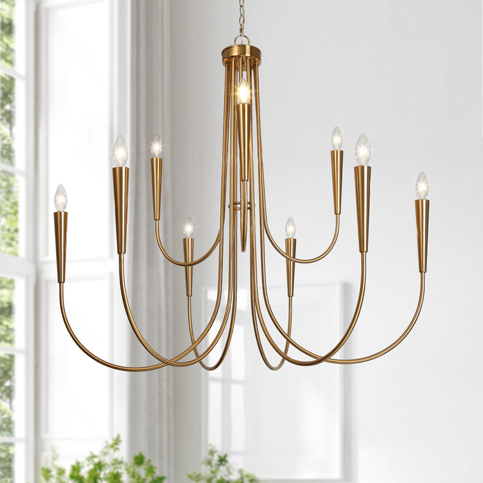 Cenipri 9-Light Brass Chandeliers