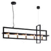 Butterscouch 5-Light 37-in Black&Brass Modern Rectangle Kitchen Island Light