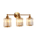 DofeoliNuw 3-Light Gold Crystal Vanity Light