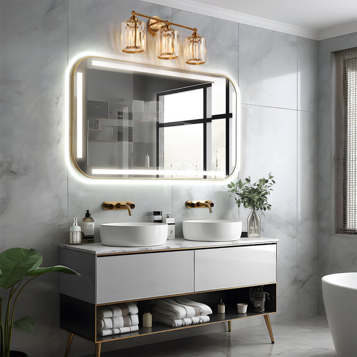Senvior 3-Light Brass Bathroom Vanity Lights