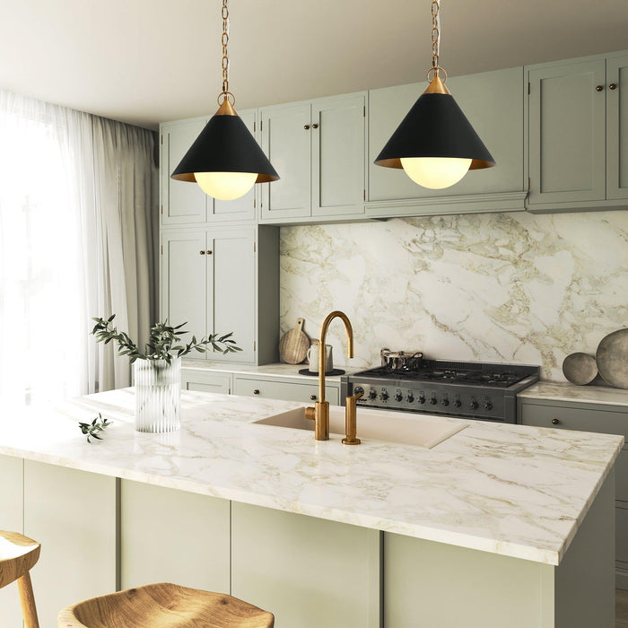 Libbaco 1-Light Black and Brass Pendant Lights