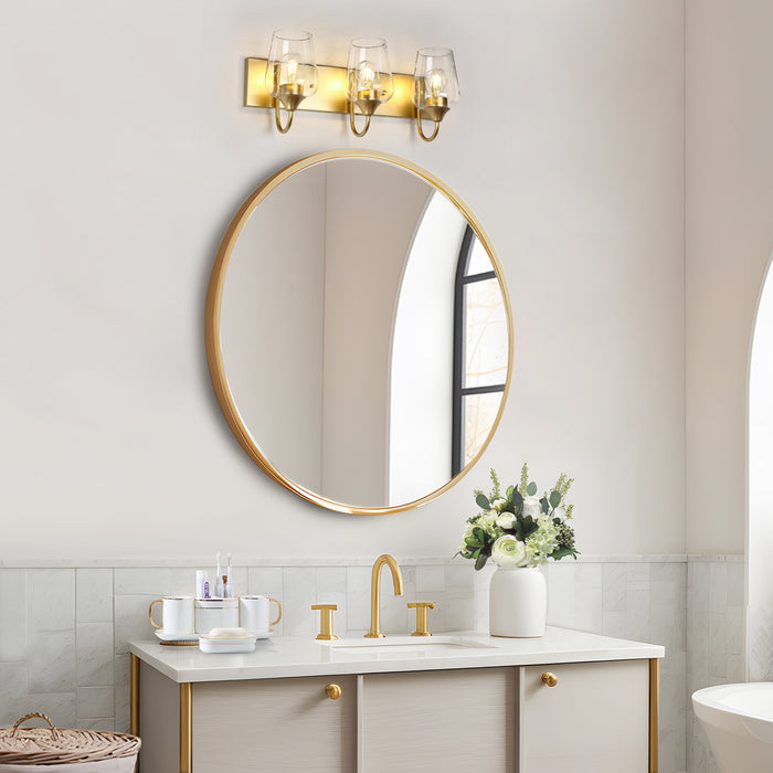 Rambuta 3-Light Gold Bathroom Vanity Lights