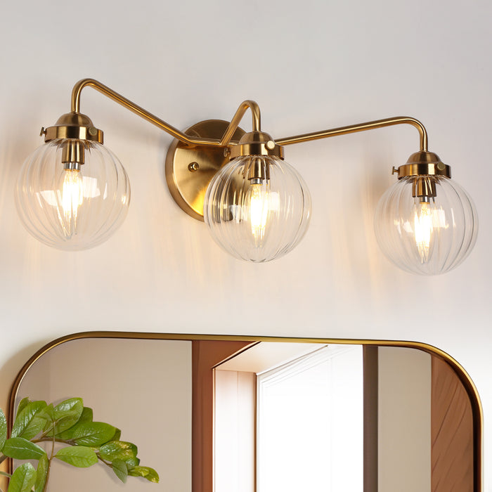 Amarant 3-Light Brass Bathroom Vanity Lights