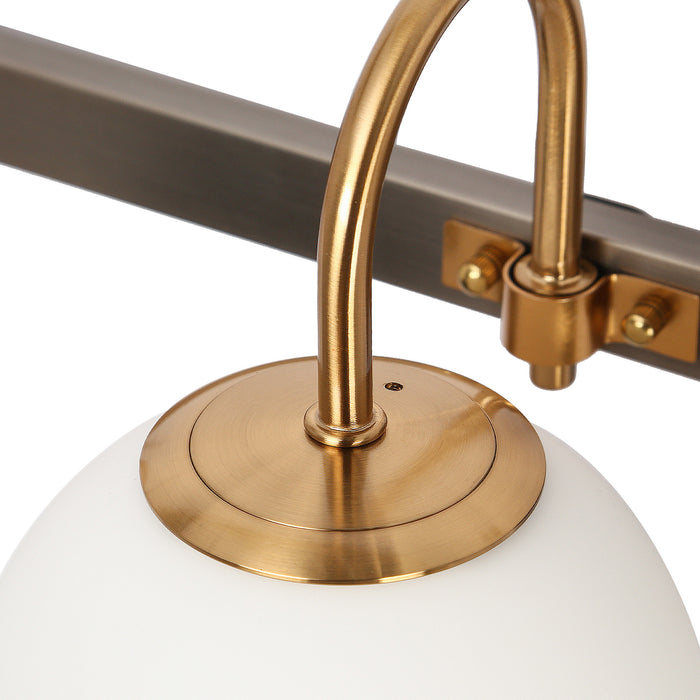 Aladari 4-Light Black and Brass Bathroom Vanity Lights