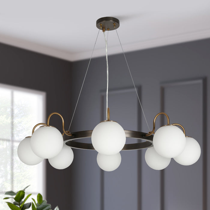 Aladari 8-Light Black and Brass Chandeliers