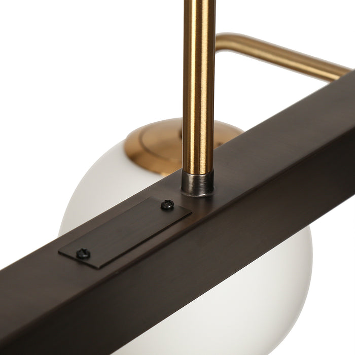 Aladari 6-Light Black and Brass Island Lights