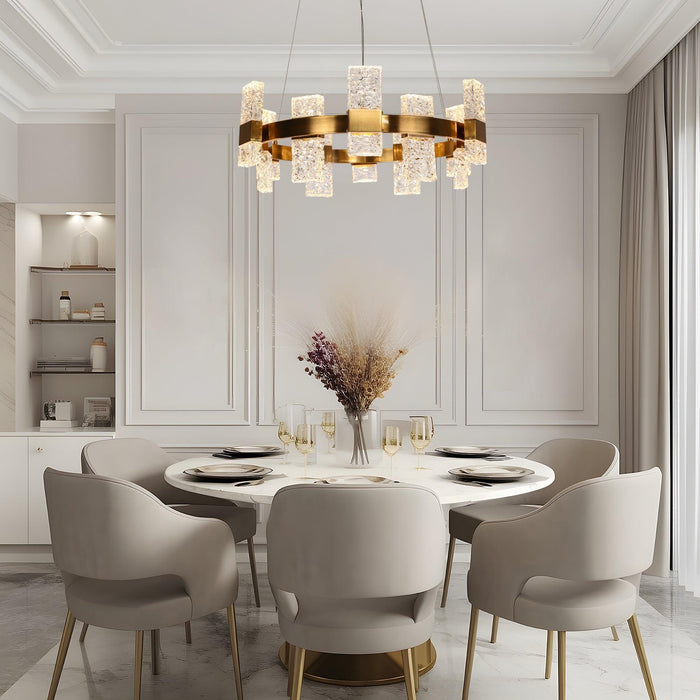 Xyrelis 24-Light Integrated LED Brass Chandeliers
