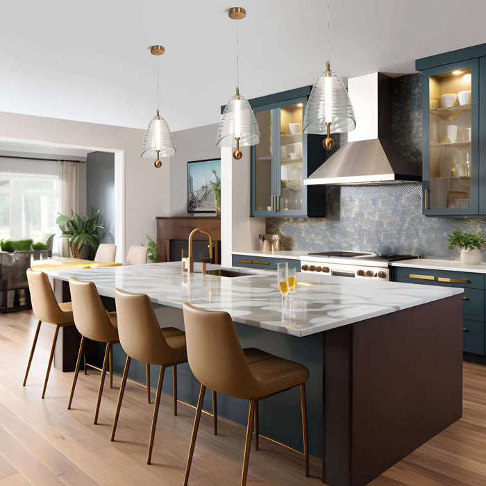 Xalorine 1-Light LED Brass Pendant Light