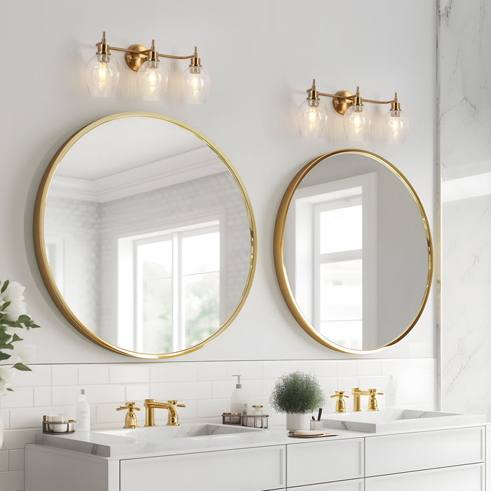 Mirabel 3-Light Brass Bathroom Vanity Lights