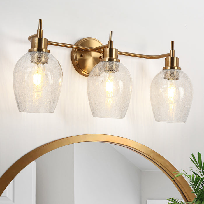 Mirabel 3-Light Brass Bathroom Vanity Lights