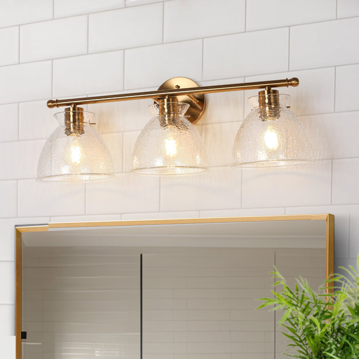 Terivon 3-Light Brass Bathroom Vanity Lights