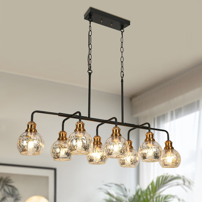 Drelion 8-Light Black and Brass Island Lights