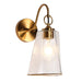 Sallingboe 1-Light Modern Gold with Texture Glass Wall Sconces