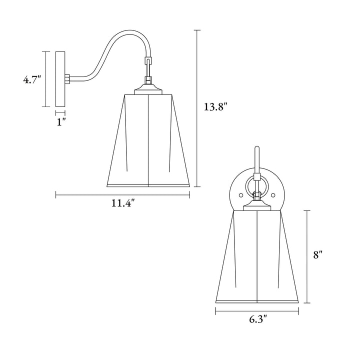 Sduiaor 1-Light Brass Wall Sconces