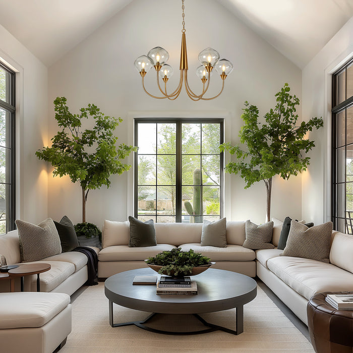 Tempora 6-Light Brass Chandeliers