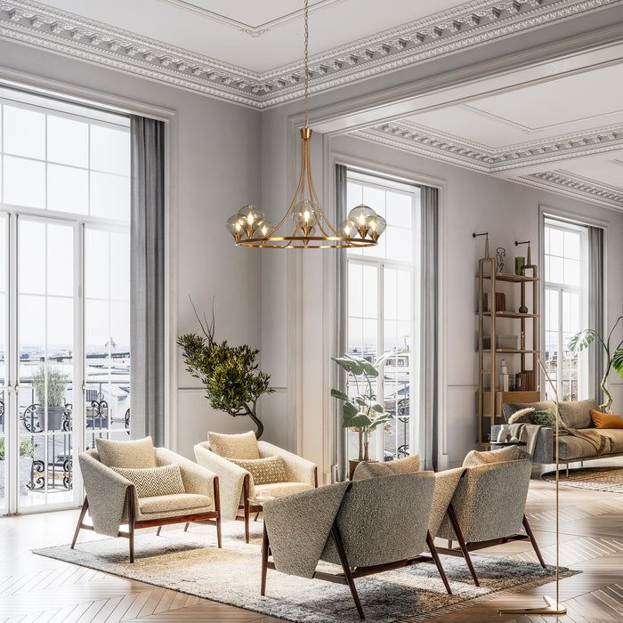 Tempora 8-Light Brass Chandeliers