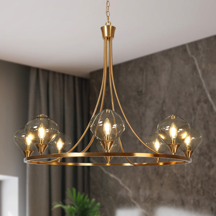 Tempora 8-Light Brass Chandeliers
