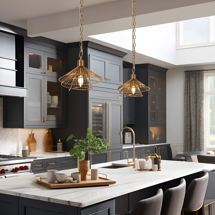 Calvior 1-Light Brass Pendant Light
