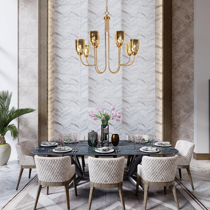 Euniect 8-Light Brass Chandeliers
