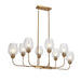 8-Light Gold Sputnik Island Chandelier Lights - Belles Lighting