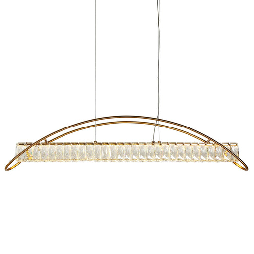 1-Light Gold LED Crystal Kitchen Island Chandelier - Belles Lighting