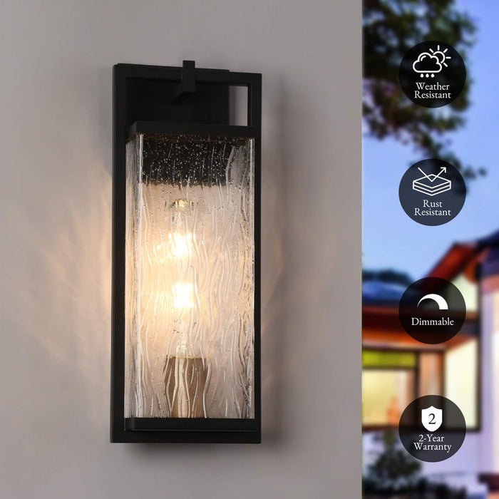 Mangost 1-Light Black Outdoor Wall Light