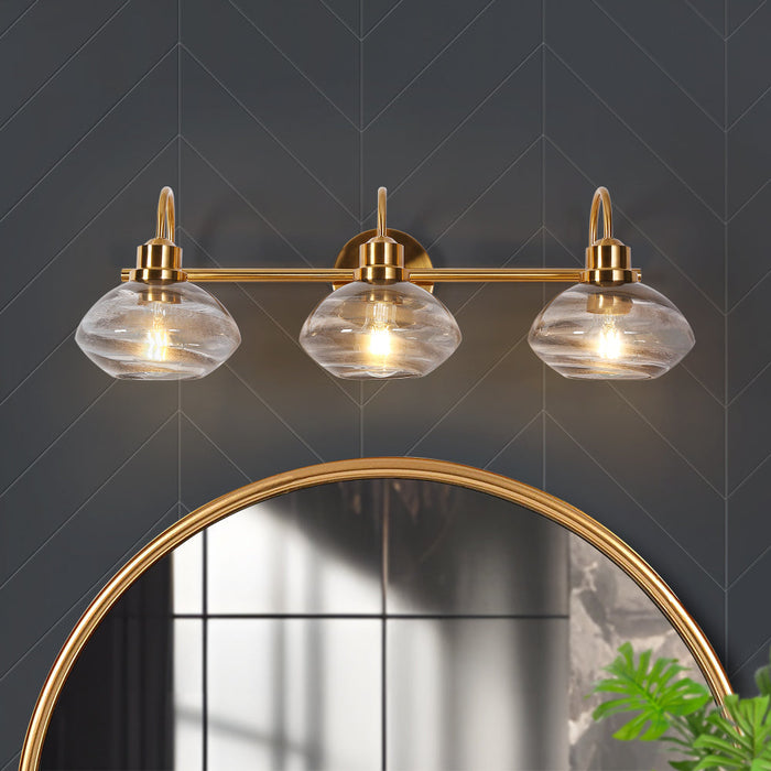 Eldrion 3-Light Brass Bathroom Vanity Lights