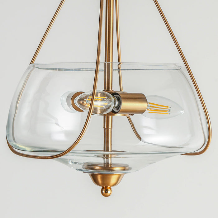 Obscura 3-Light Brass Semi-Flush Mount Lights