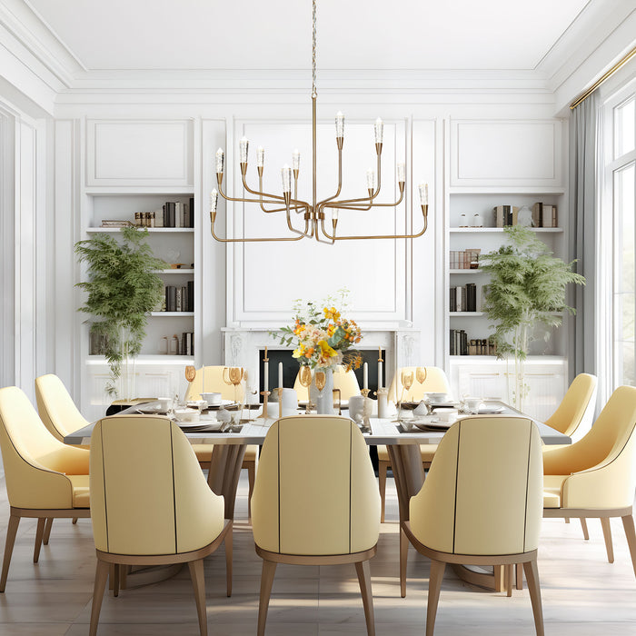 Zythera 12-Light LED Brass Chandeliers