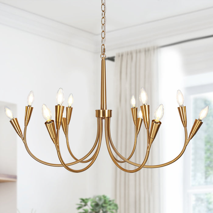 Gadtefu 12-Light Brass Chandeliers