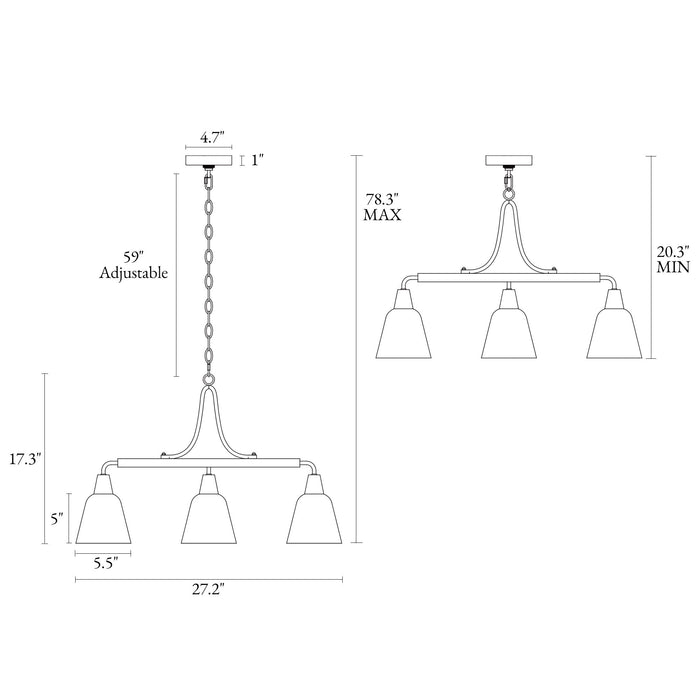 Sawuny 3-Light Brass Island Lights