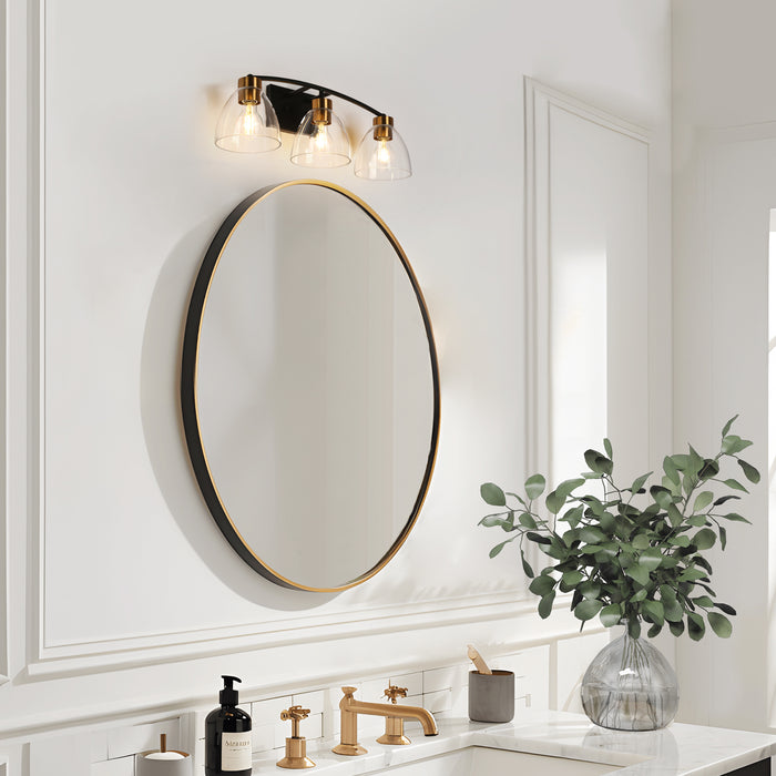 Guayaba 3-Light Black and Brass Bathroom Vanity Lights
