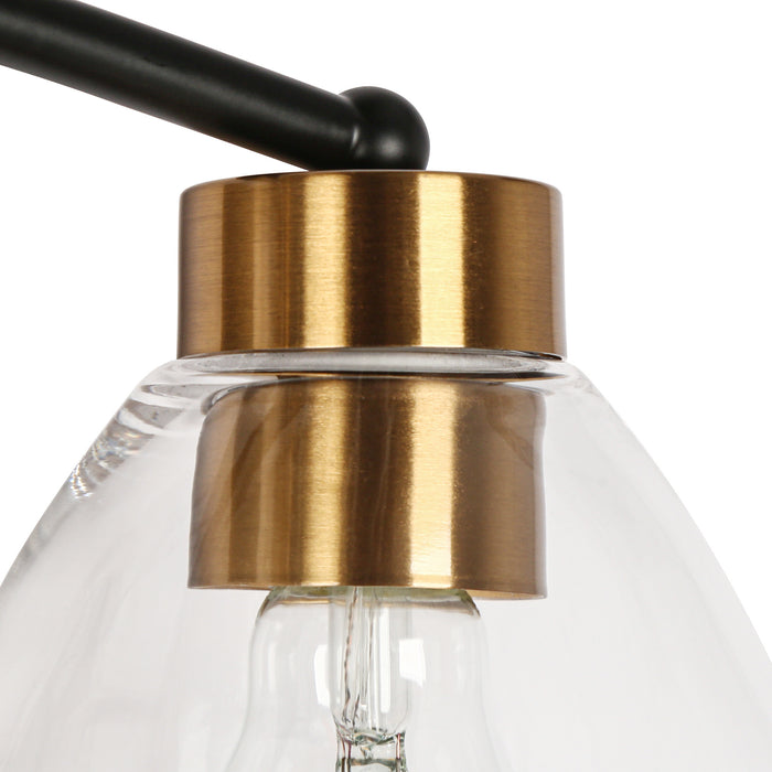 Guayaba 3-Light Black and Brass Bathroom Vanity Lights