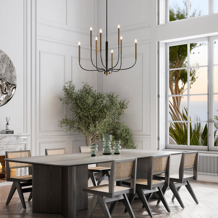Priamur 8-Light Black and Brass Chandeliers