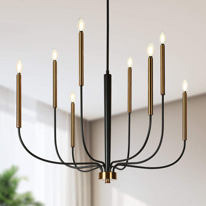 Priamur 8-Light Black and Brass Chandeliers