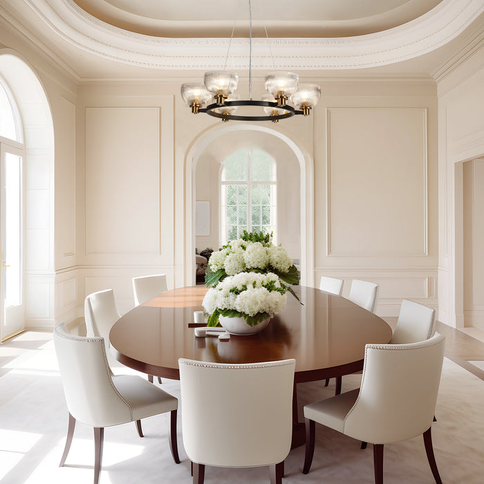 Tounesa 6-Light Black and Brass Chandeliers