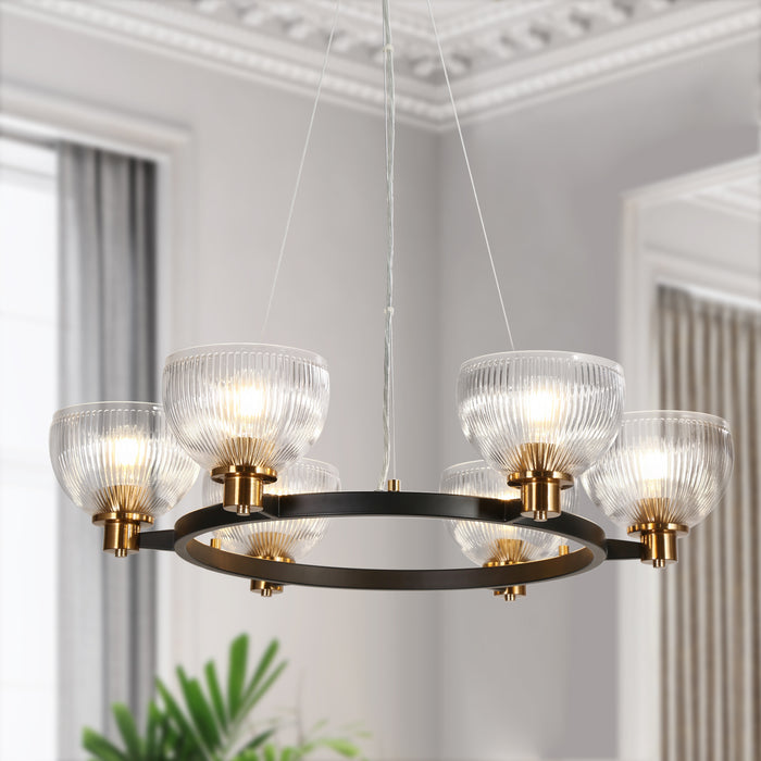 Tounesa 6-Light Black and Brass Chandeliers