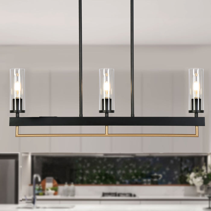 Yehudis 3-Light Black and Gold Island Lights