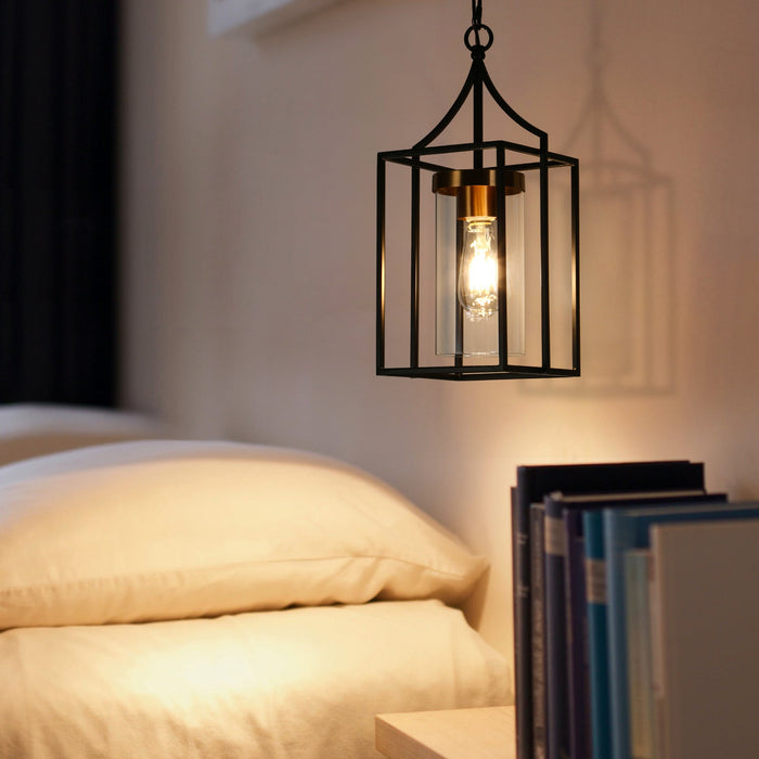 Gordios 1-Light Black and Brass Pendant Lights