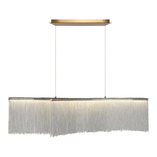 2-Light LED Gold Chain Tassel Linear Kitchen Island Chandeliers - Belles Lighting