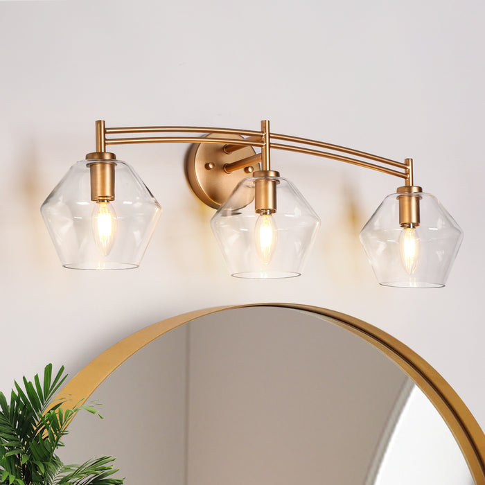 Bravapu 3-Light Gold Bathroom Vanity Lights