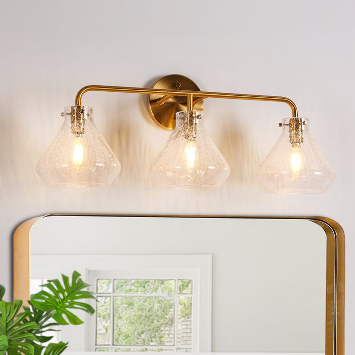 Calmory 3-Light Brass Bathroom Vanity Lights