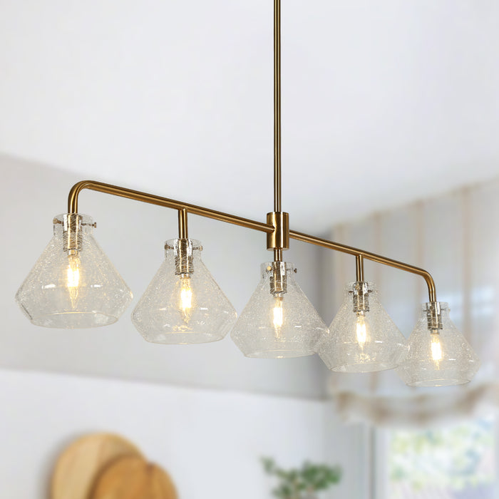 Calmory 5-Light Brass Linear Island Lights