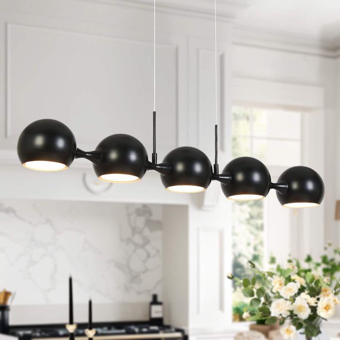 Hosodan 5-Light LED Black Island Light