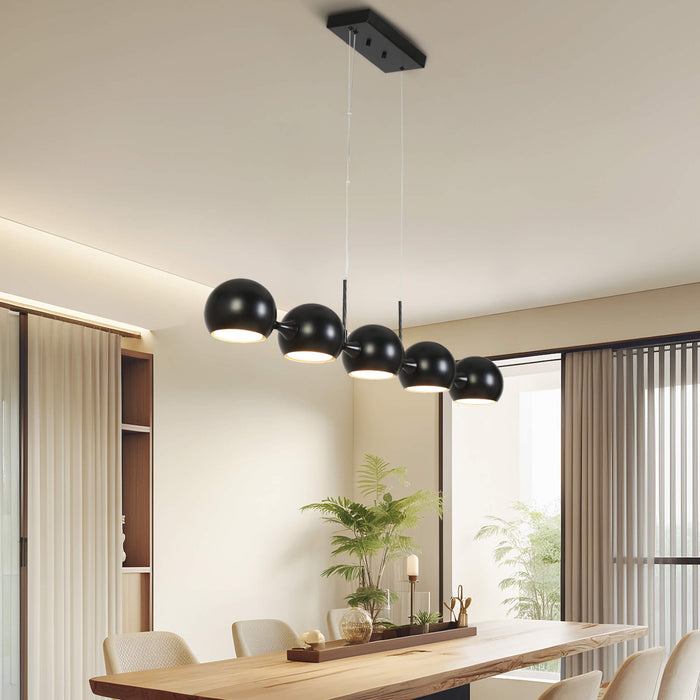 Hosodan 5-Light LED Black Island Light